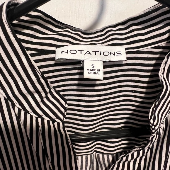 Notations black and white striped button up tank top - Size S - Picture 3 of 4